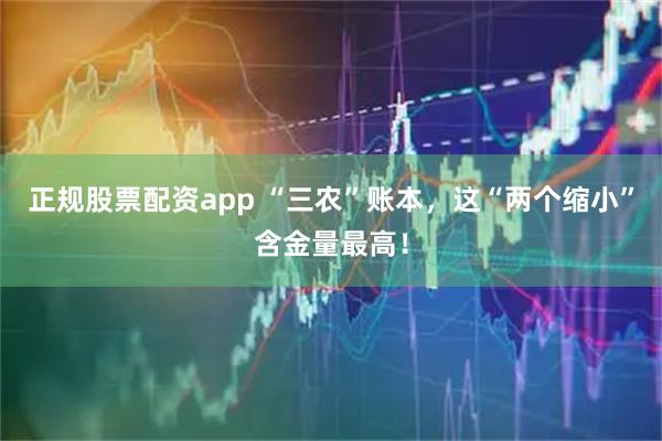 正规股票配资app “三农”账本，这“两个缩小”含金量最高！